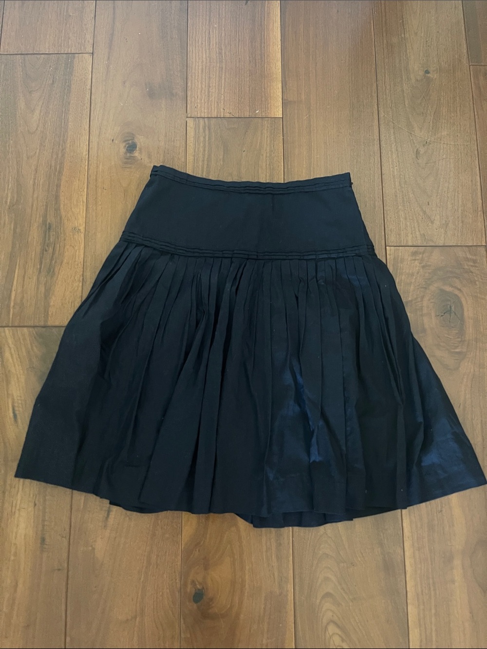 J. Crew Black Pleated Skater Skirt